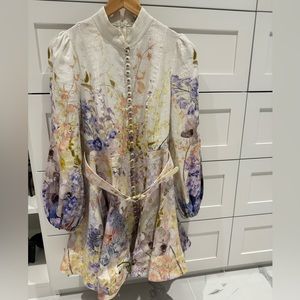 Zimmerman bubble long sleeve dress with belt Zimmerman sizing 2